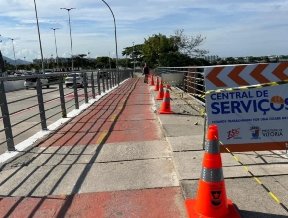Obras-na-passarela-e-na-ciclovia-da-Ponte-de-Camburi.-Fotos-Thiago-SoaresFolha-Vitoria-3-1000x582 ⚠️ Interdição de passarela e ciclovia na Ponte de Camburi é adiada para segunda-feira