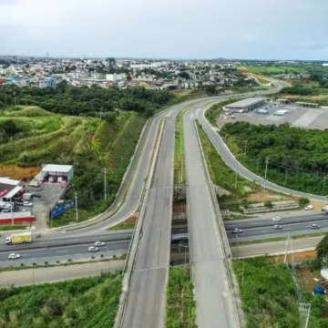Início do novo trecho da BR-447, que vai ligar a BR-101 até a Rodovia Leste-Oeste — Foto: Fernando Madeira/Rede Gazeta